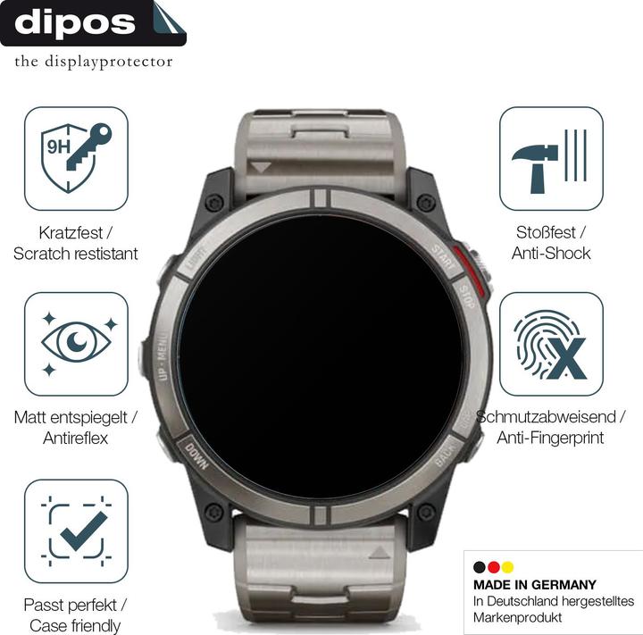Actual product image Dipos Anti-Shock Screen Protector Matte (Garmin Quatix 7X)