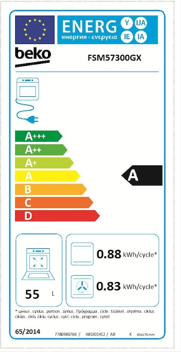 Energie-Label Beko FSM57300GX