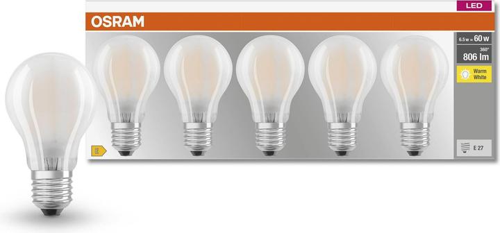 Produktbild Osram Led Base Classic A (E27, 806 lm, 5x)