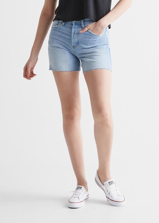 Du/Er Pantaloncini W Midweight Denim a vita alta - Bleach chiaro