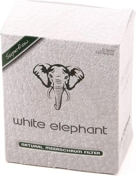 Actual product image Kopp White Elephant Natural Meerschaum Pipe Filter Superflow 9mm Pack of 150 pcs.