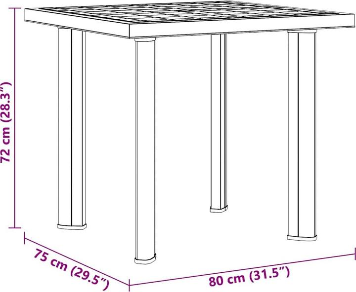 Produktbild vidaXL Gartentisch (80 x 75 x 72 cm)