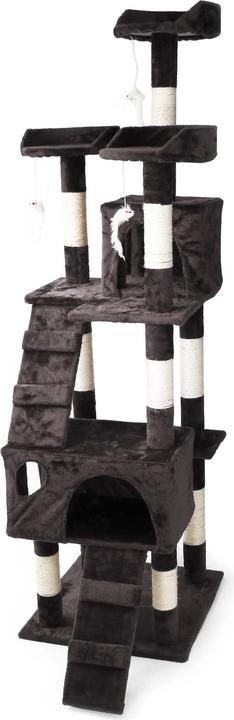 Actual product image Wiltec Cat Tree Scratching Post Climbing Tree in Grey 170cm with Platforms Caves and Ramps (170 cm, Grey)
