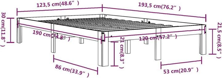 Image du produit vidaXL Bettrahmen (120 x 190 cm)