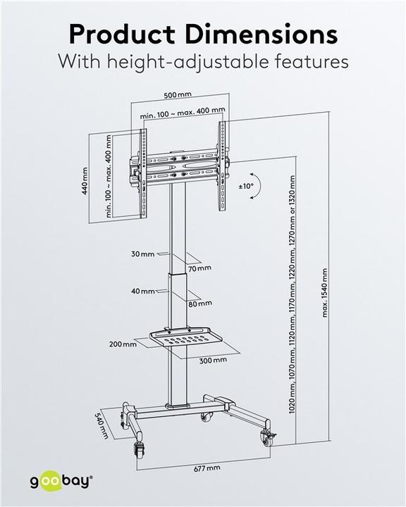 Produktbild Goobay TV-Präsentationsständer Basic L (Universal, 70", 35 kg)