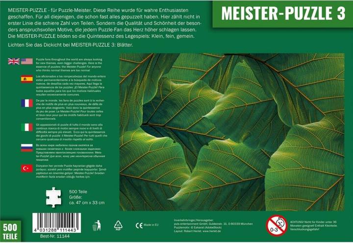 Produktbild MEISTER-PUZZLE 3, Blätter (Puzzle) (500 Teile)