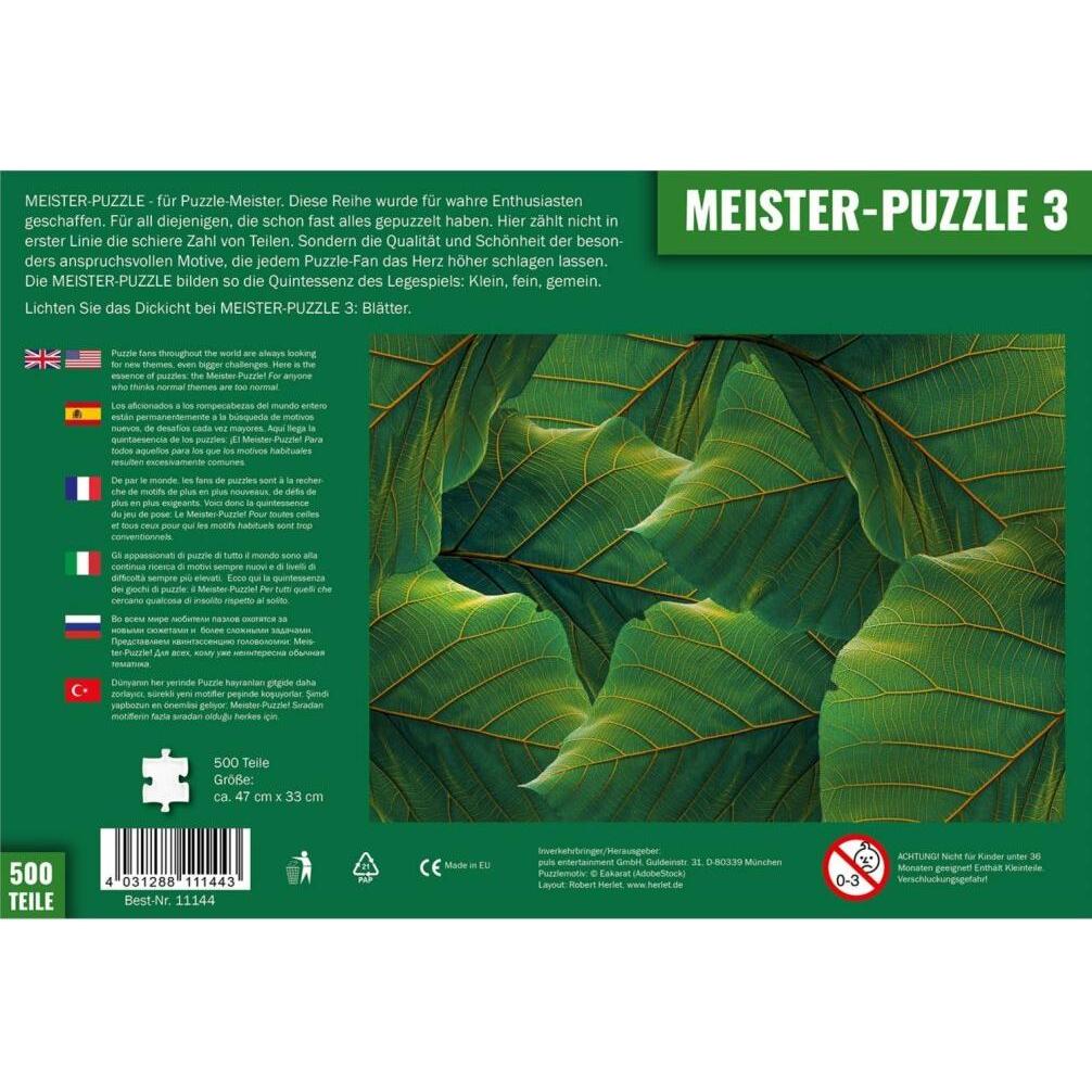 Thumbnail - Puls entertainment MEISTER-PUZZLE 3, Blätter (Puzzle) (500 Teile)
