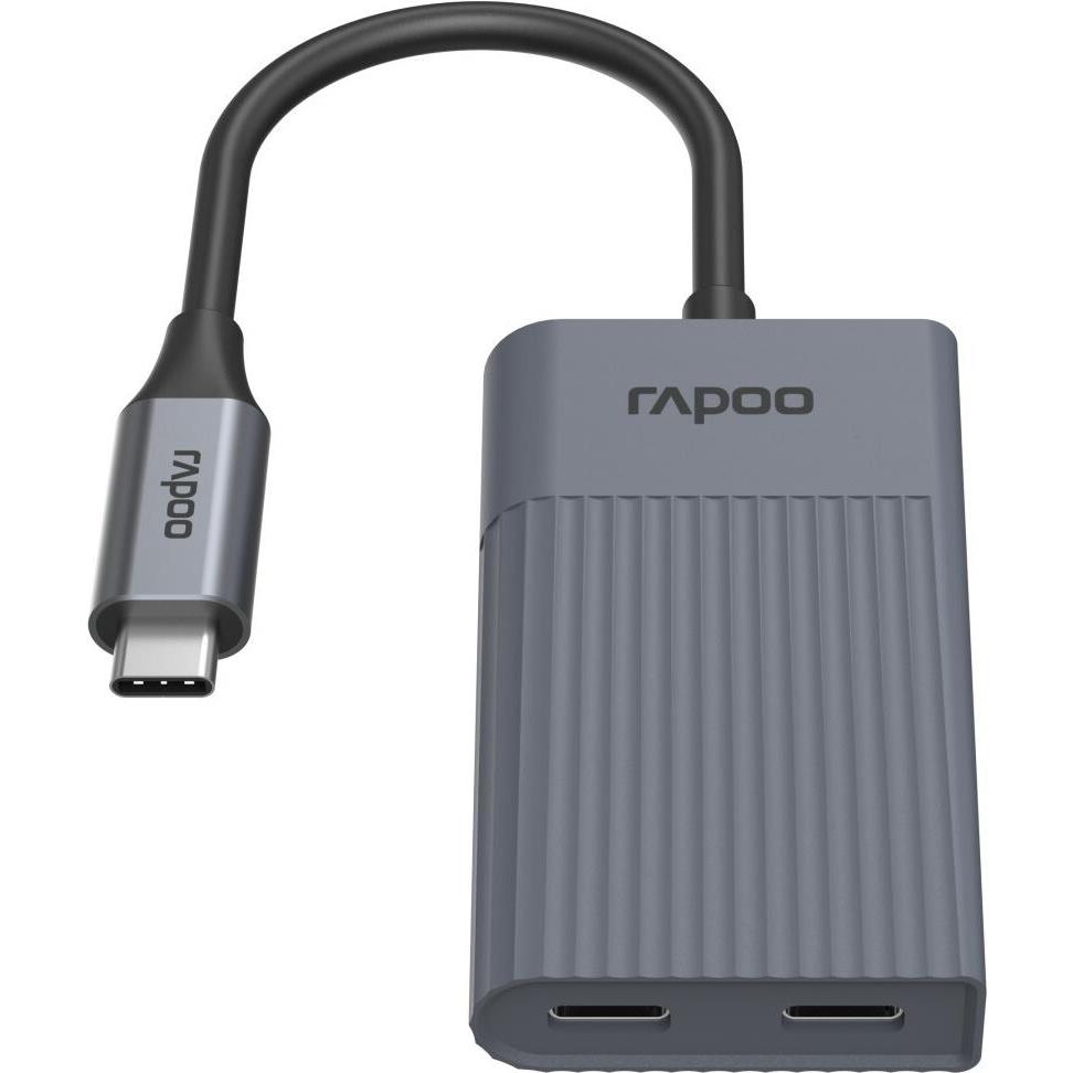 Rapoo USB-C Hub UCH-4013 USB-C auf USB-A und USB-C, grau (00226496) (USB-C), Dockingstation + USB Hub, Grau