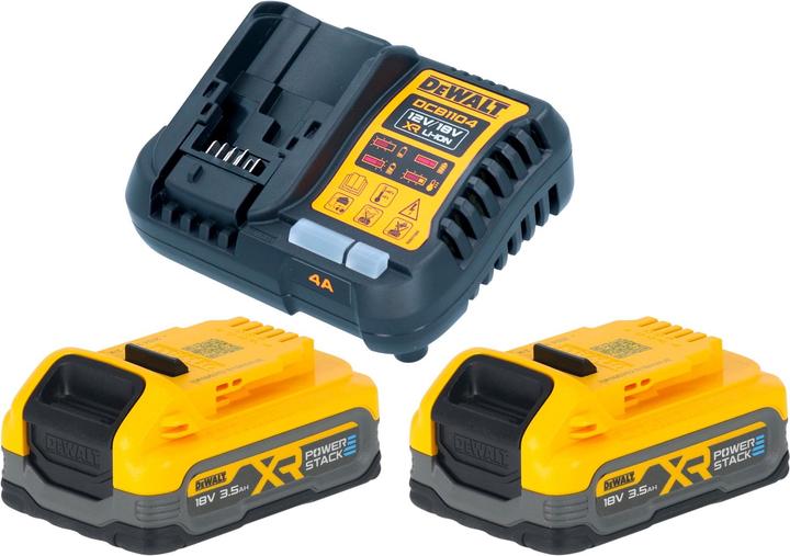 DeWalt DCB 1104 S2 Akku Starter Set mit Schnell Ladegerät + 2x Powerstack Akku 18 V 3,5 Ah (18 V)