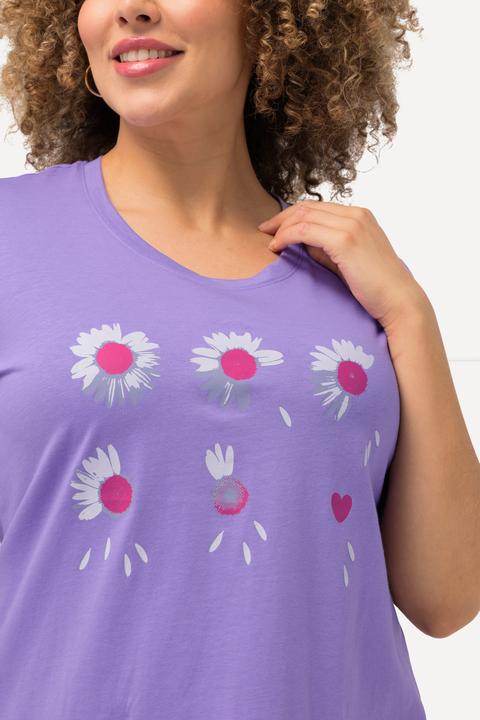 Image du produit Ulla Popken T-shirt à fleurs. Coupe Classic Fit. Col rond et manches courtes. (46, 48)