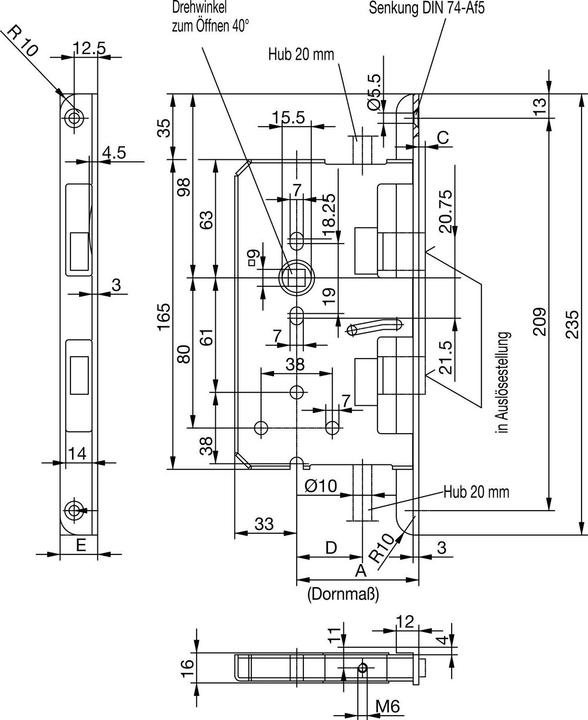 Immagine prodotto BKS Serrature antipanico a cremonese 2390 (Serratura a mortasa)