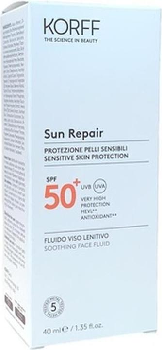 Korff Sun Repair Face Fluid Beruhigend SPF 50+ Hoher Schutz 40ml (Sonnencreme Gesicht, SPF 50+, 40 ml, 60 g)