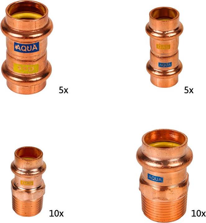 Produktbild Sanpro 80 tlg. Starter-Paket Pressfitting Kupfer, DVGW zertifiziert (Pressverbindung)
