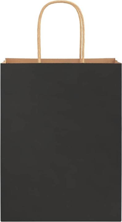 Image du produit VidaXL Sacs en papier kraft 50 pcs. avec anse Noir 22x11x28 cm Sac en papier (Coffret cadeau, 50 x)