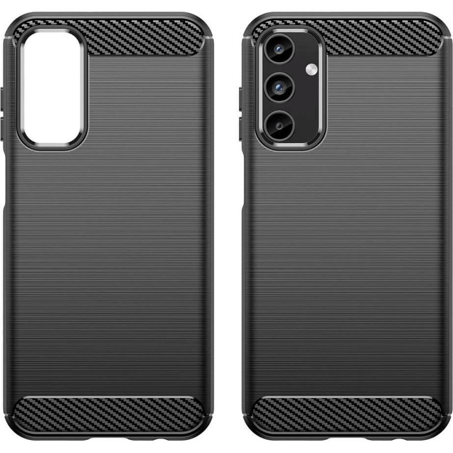 Thumbnail - Cover-Discount Galaxy A15 - Metall Carbon Look Hülle schwarz (Samsung Galaxy A15), Smartphone Hülle, Schwarz
