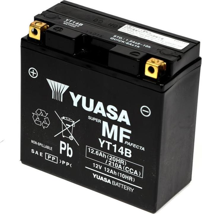 Yuasa YT14B-BS Batteria moto 12Ah 12V AGM Batteria 51201 Batteria scooter moto (12 V, 12 Ah, 210 A)