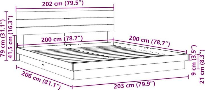 Produktbild vidaXL Bettgestell (200 x 200 cm)