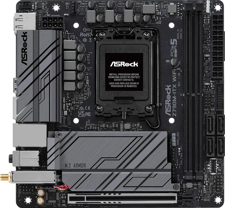 Produktbild AsRock Z790M-ITX WiFi (LGA 1700, Intel Z790, Mini-ITX)