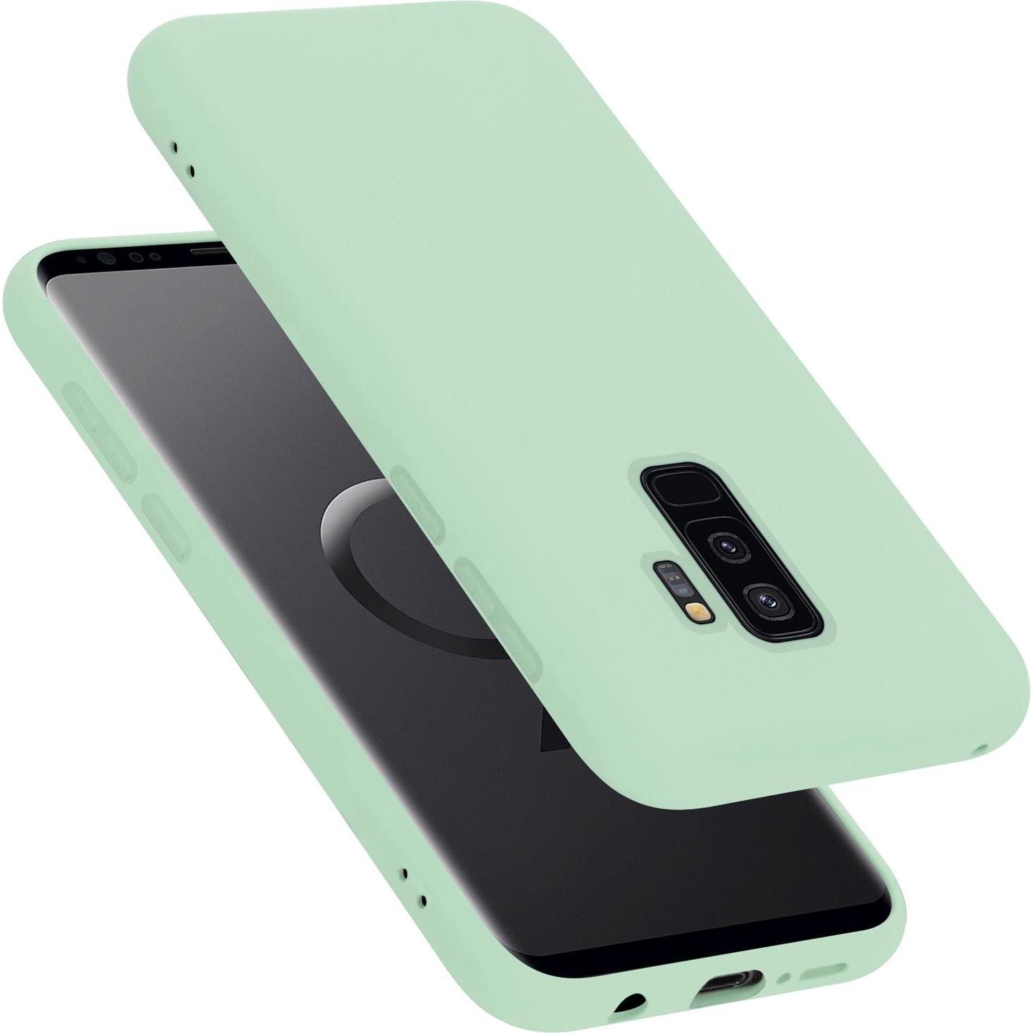 Cadorabo TPU Liquid Silicone Case Cover (Samsung Galaxy S9+), Smartphone Hülle, Grün