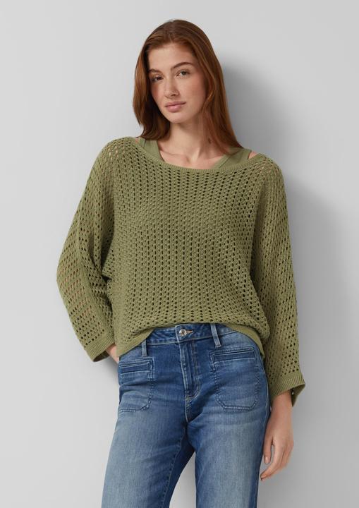 Image du produit s.Oliver Strickpullover Oversize-Strickpullover mit U-Boot-Ausschnitt und 3/4-Ärmeln (36)