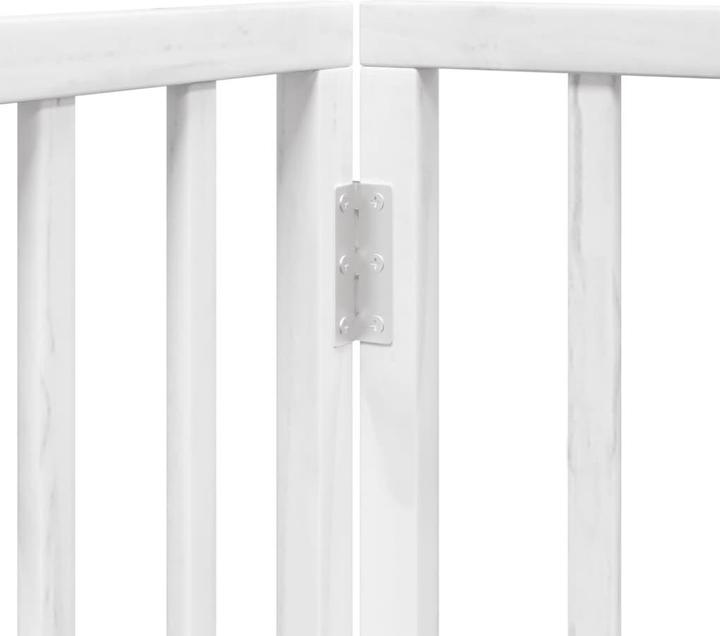 Image du produit vidaXL Porte pour chien Barrière de sécurité pour chiens Grille de protection pliable 8pcs. Blanc Bois (60 cm)