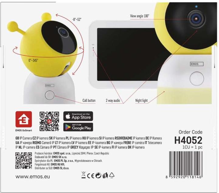 Produktbild Emos GoSmart Rotierende Baby Kamera IP-500 GUARD mit Monitor und WiFi (Babyphone mit Kamera)