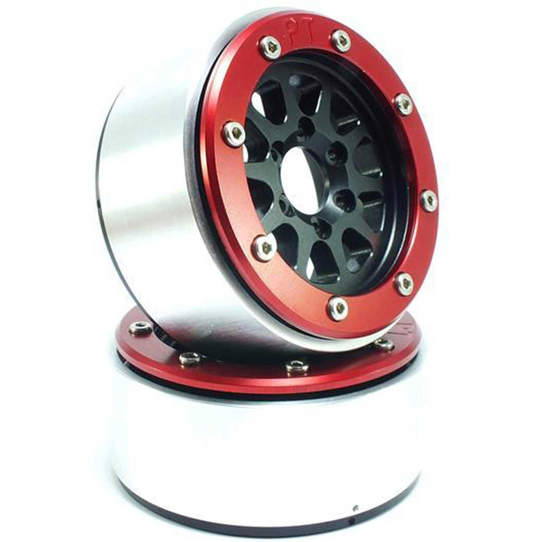 Absima Beadlock Wheels GEAR schwarz/rot 1.9 (2) ohne Radnabe