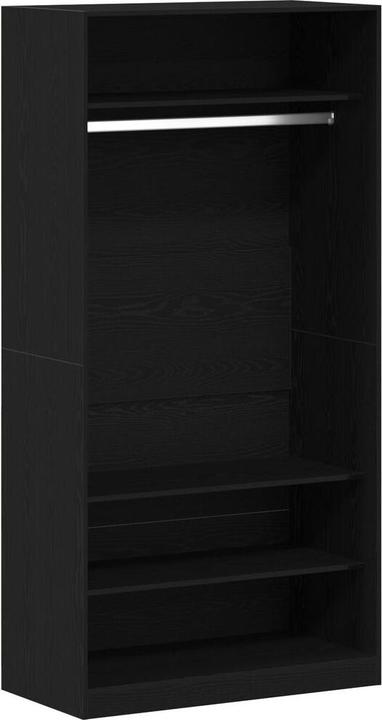 Actual product image vidaXL Wardrobe in black with oak 100x50x200 cm made of engineered wood (100 x 50 x 200 cm)
