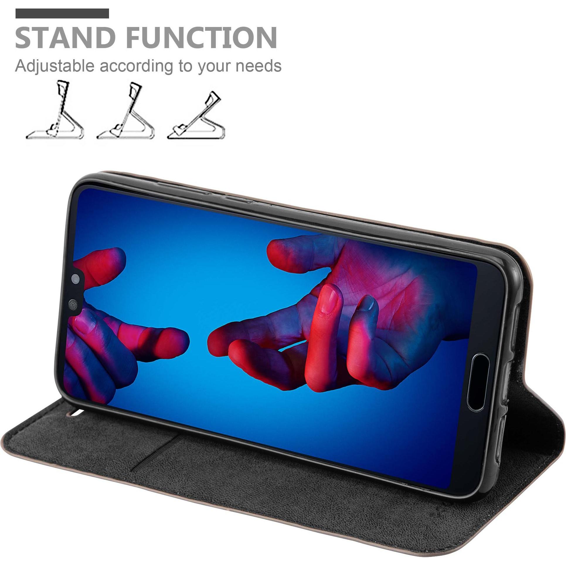 Thumbnail - Cadorabo Book Invisible Magnet Cover (Huawei P20), Smartphone Hülle, Braun