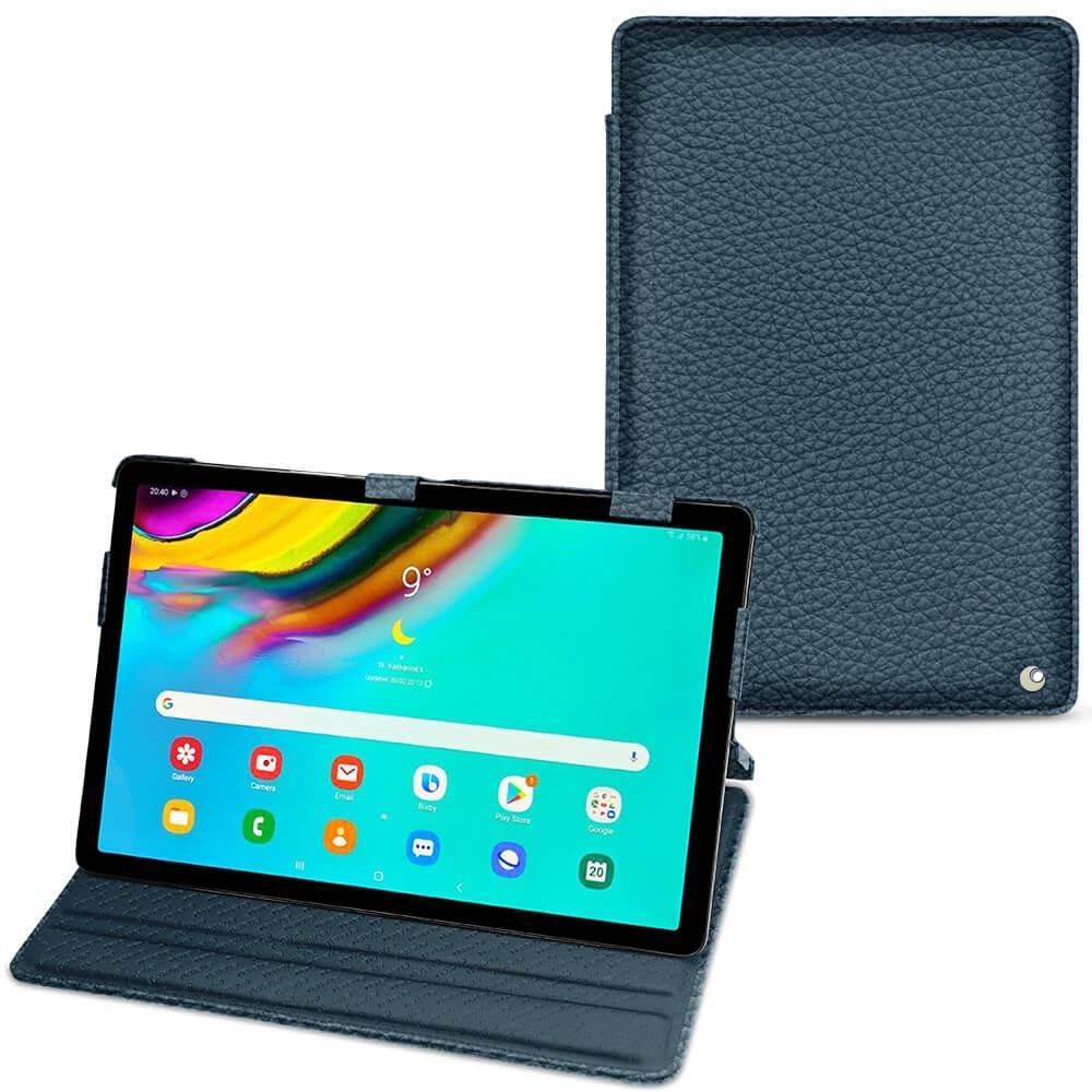 Noreve Lederschutzhülle horizontal (Galaxy Tab S5e), Tablet Hülle, Blau