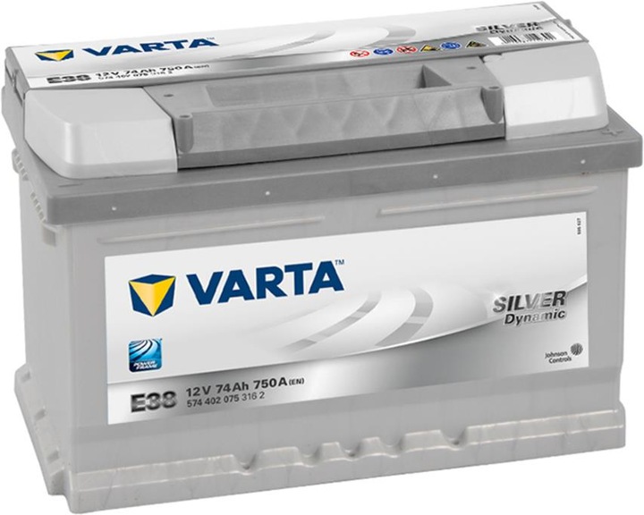 Actual product image Varta Silver Dynamic E 38 (12 V, 74 Ah, 750 A)