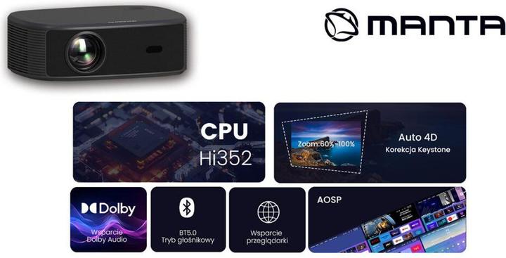 Produktbild Manta PMA502A24 MultiVision PRO SMART TV projector (Full HD, 800 lm)