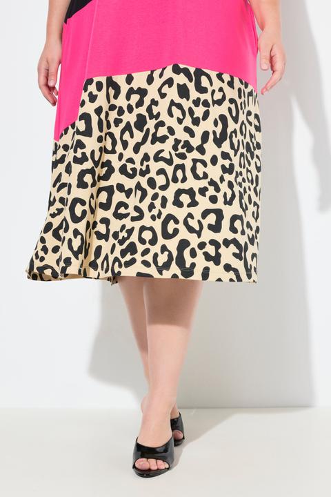 Produktbild Miamoda Kleid, A-Linie, Colorblocking mit Animalprint (52)