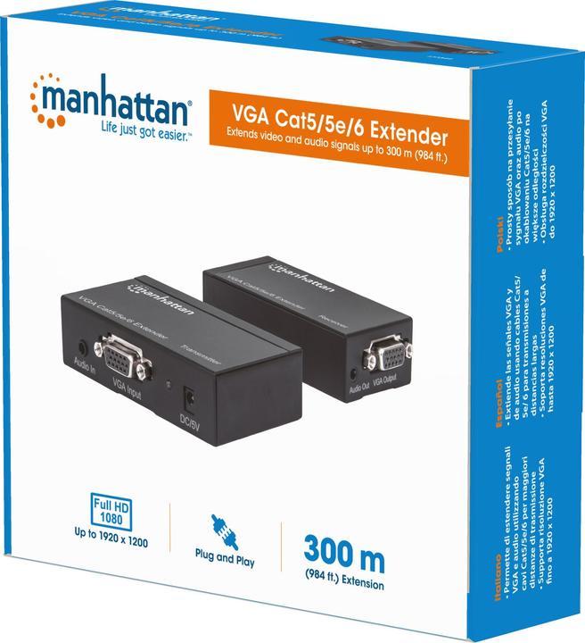 Produktbild Manhattan VGA Cat5-Extender bis 300m (Video Switch, Audio Switch)