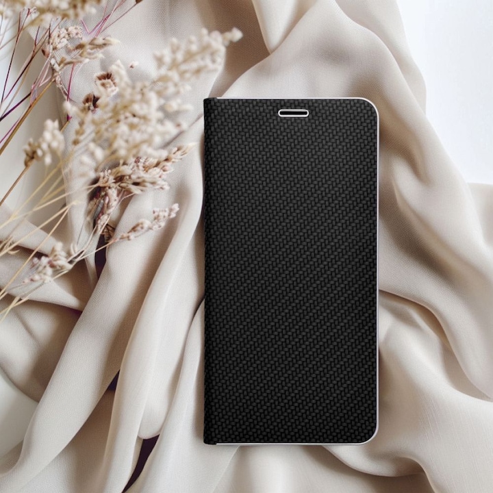 Produktbild Partner Telecom Book case OEM LUNA Book Carbon for HUAWEI Y6 2019 black (Huawei Y6 (2019))