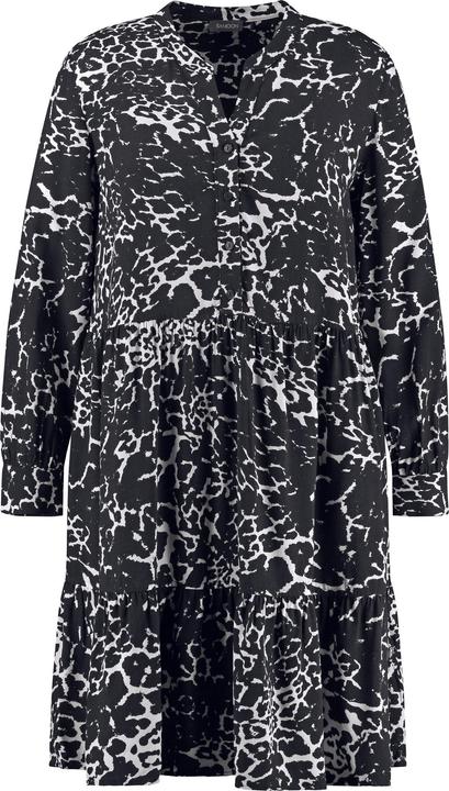 Samoon Flared tiered dress with underdress dress long sleeve short (46)