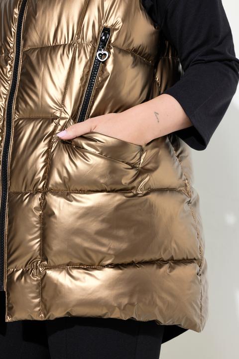 Produktbild Miamoda Steppjacke, lange A-Linie, Kapuze, Glitzersteinchen-Bänder (48)