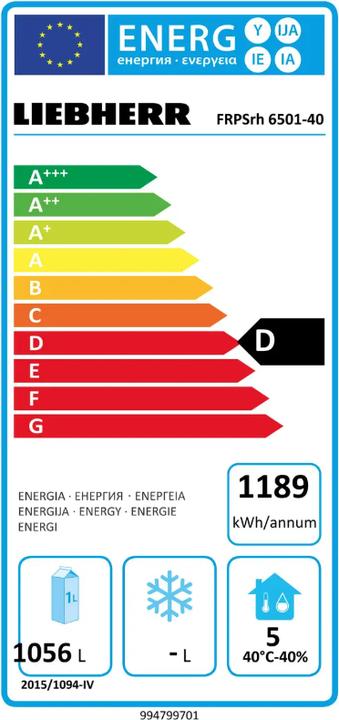 Energie-Label Liebherr Gewerbe-Kühlgerät (597 l)