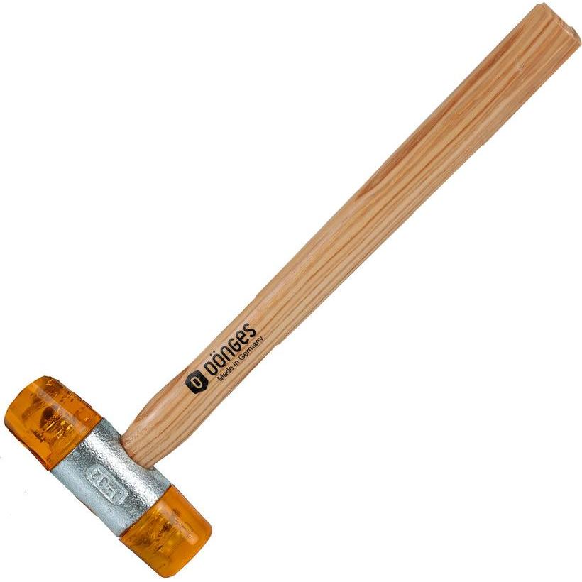 Dönges, Hammer, Kunststoffhammer mit lackiertem Eschenstiel, 32 mm, gelb (340 g)