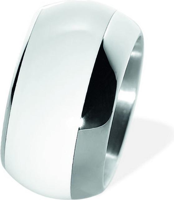 Xen Bandring gewölbt mit Keramik weiss 13 mm