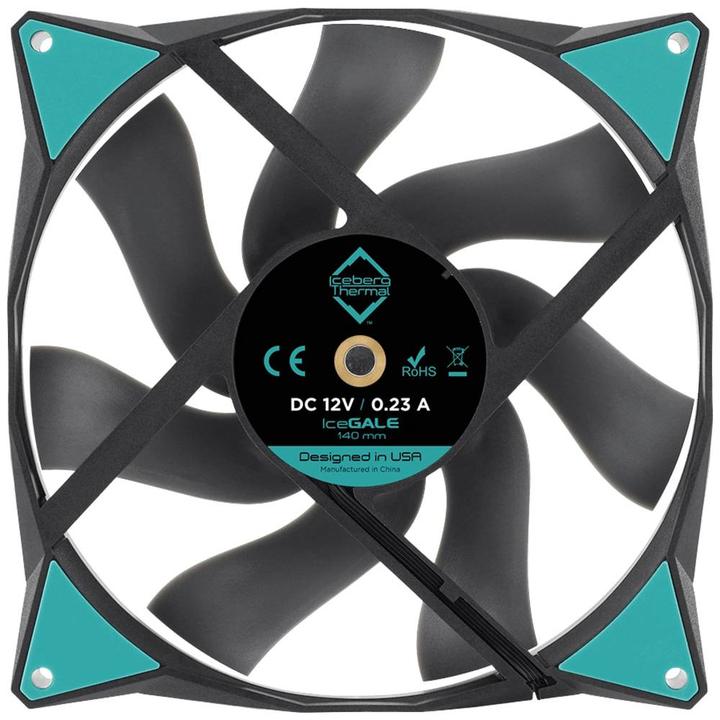 Produktbild Iceberg Thermal IceGALE Computergehäuse Ventilator 14 cm Schwarz 1 Stück(e) (140 mm, 1 x)