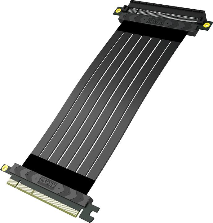 Akasa Riser Black X2 Mark IV, Premium PCIe 4.0 x16 Riser Cable