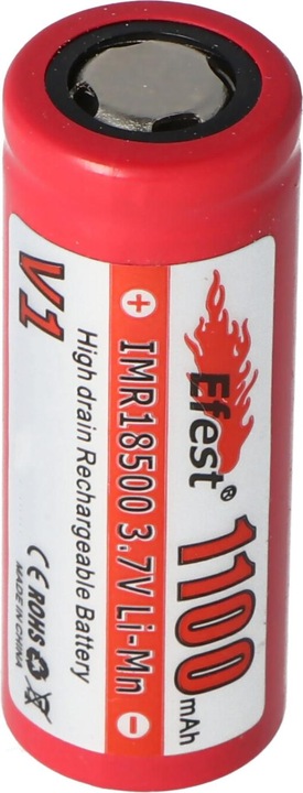 Immagine prodotto Efest Batteria IMR 18500 V1 - (più polo piatto) (1 pz., 18500, 1100 mAh)