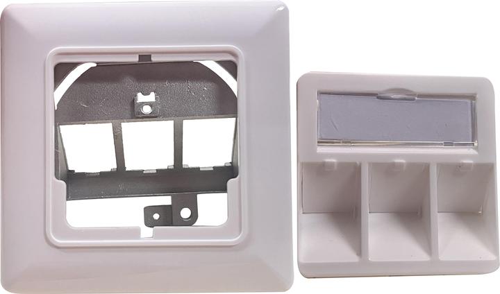 Actual product image Helos Keystone - Junction box, design-capable, 3-gang, pure white