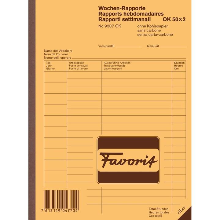 Image du produit Favorit Rapport des semaines (100 x)