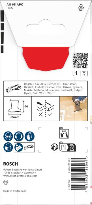 Actual product image Bosch Professional Zubehör AII 65 APC Tauchsägeblatt für Multifunktionswerkzeuge