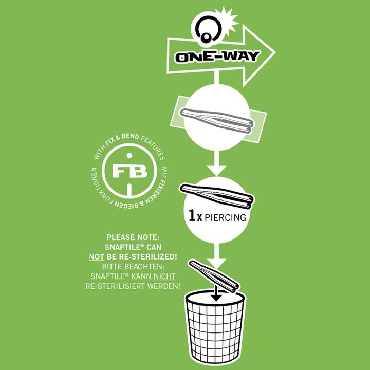 Produktbild Star Piercing Snaptiles mit Labrethalter 100stk. (Kunststoff)