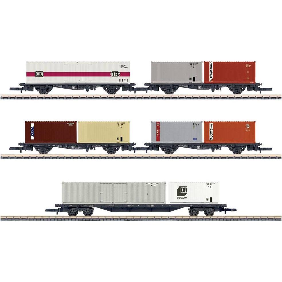 Märklin 82664 Z 5er-Set Wagen Container-Transport, MHI (Spur Z)