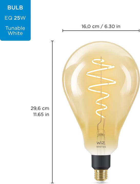 Label énergétique WiZ Filament vintage (E27, 6.50 W, 390 lm, 1 x, E)
