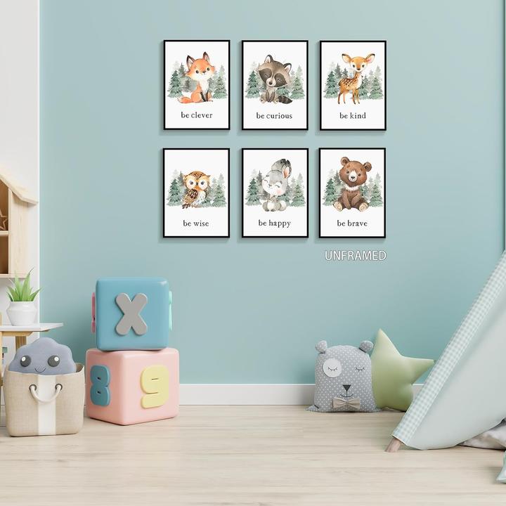 Actual product image ASMI 6 pieces of cute forest animals (25 x 20 cm)